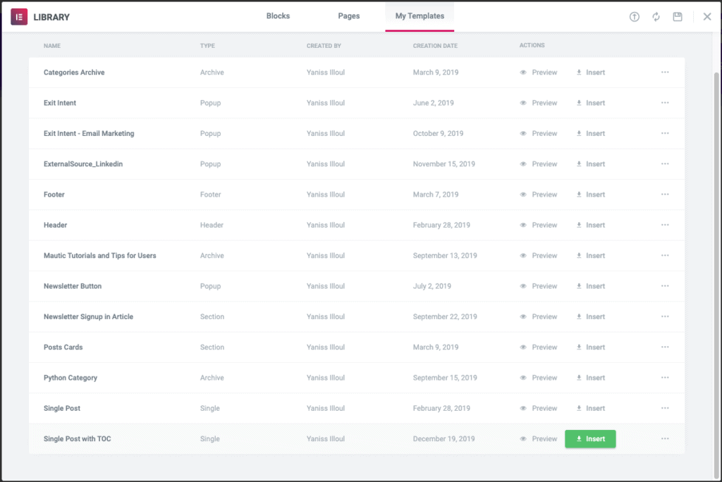 duplicate elementor page